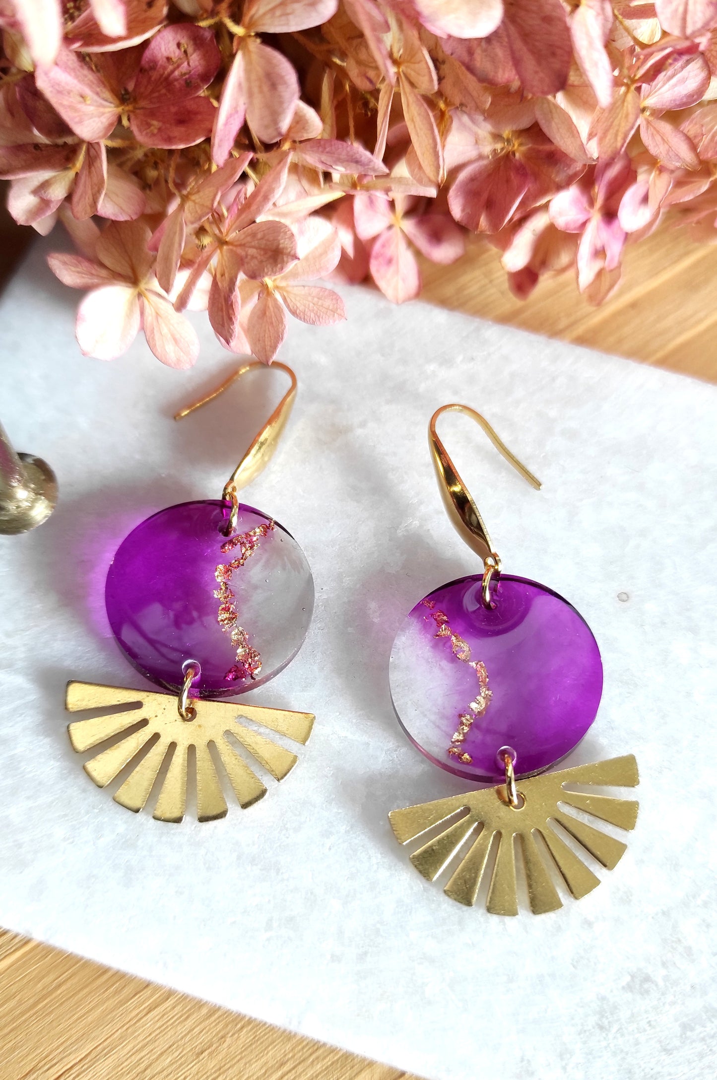 Boucles d'oreilles "Rhodanthé"